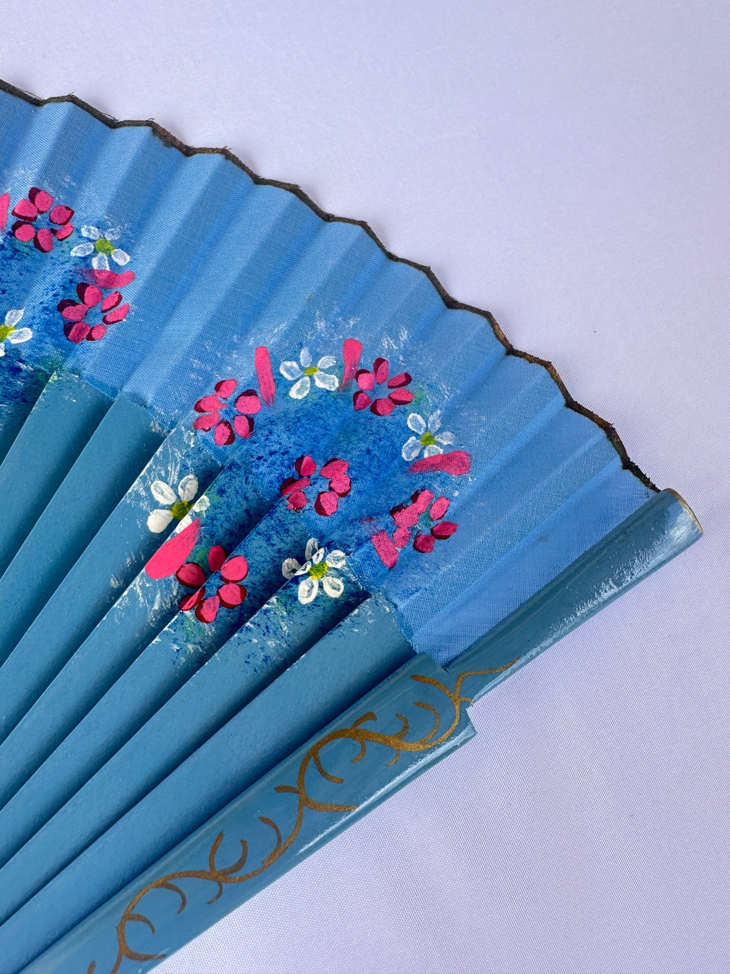 Ventaglio azzurro fiori