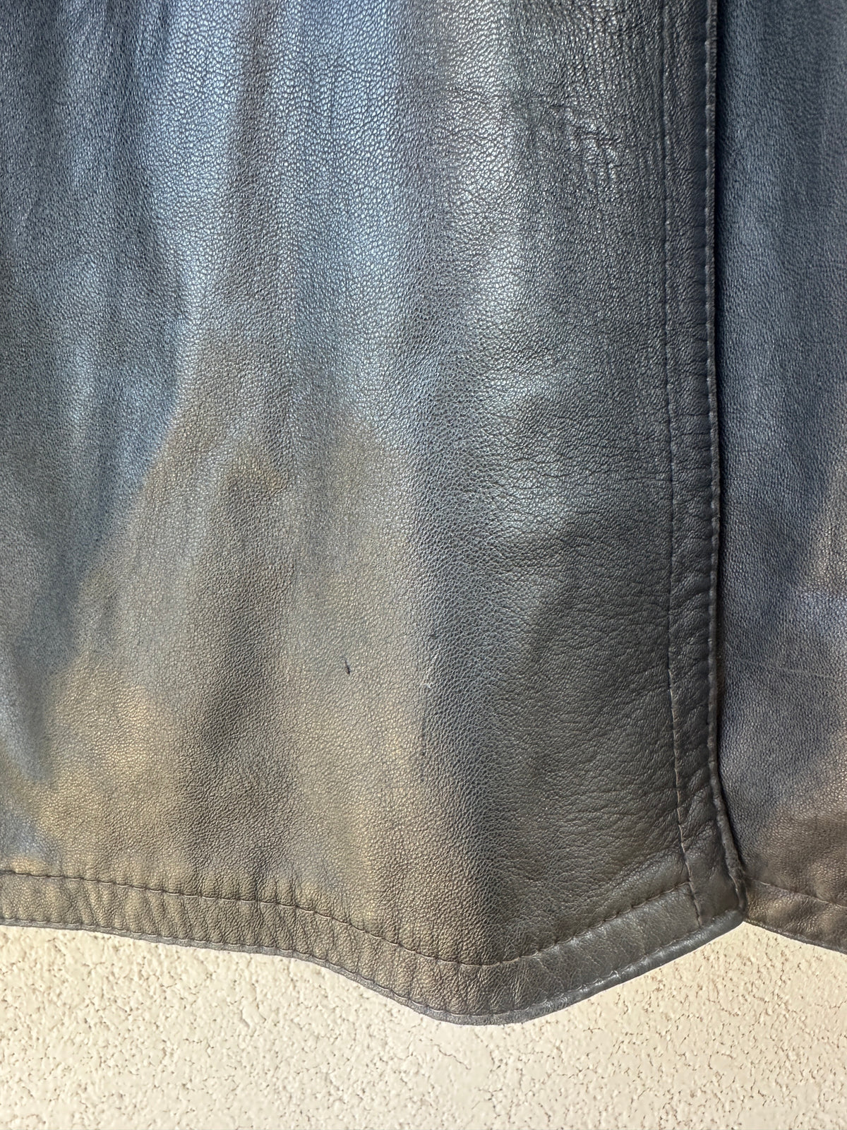 Giacca in pelle con collo alla coreana