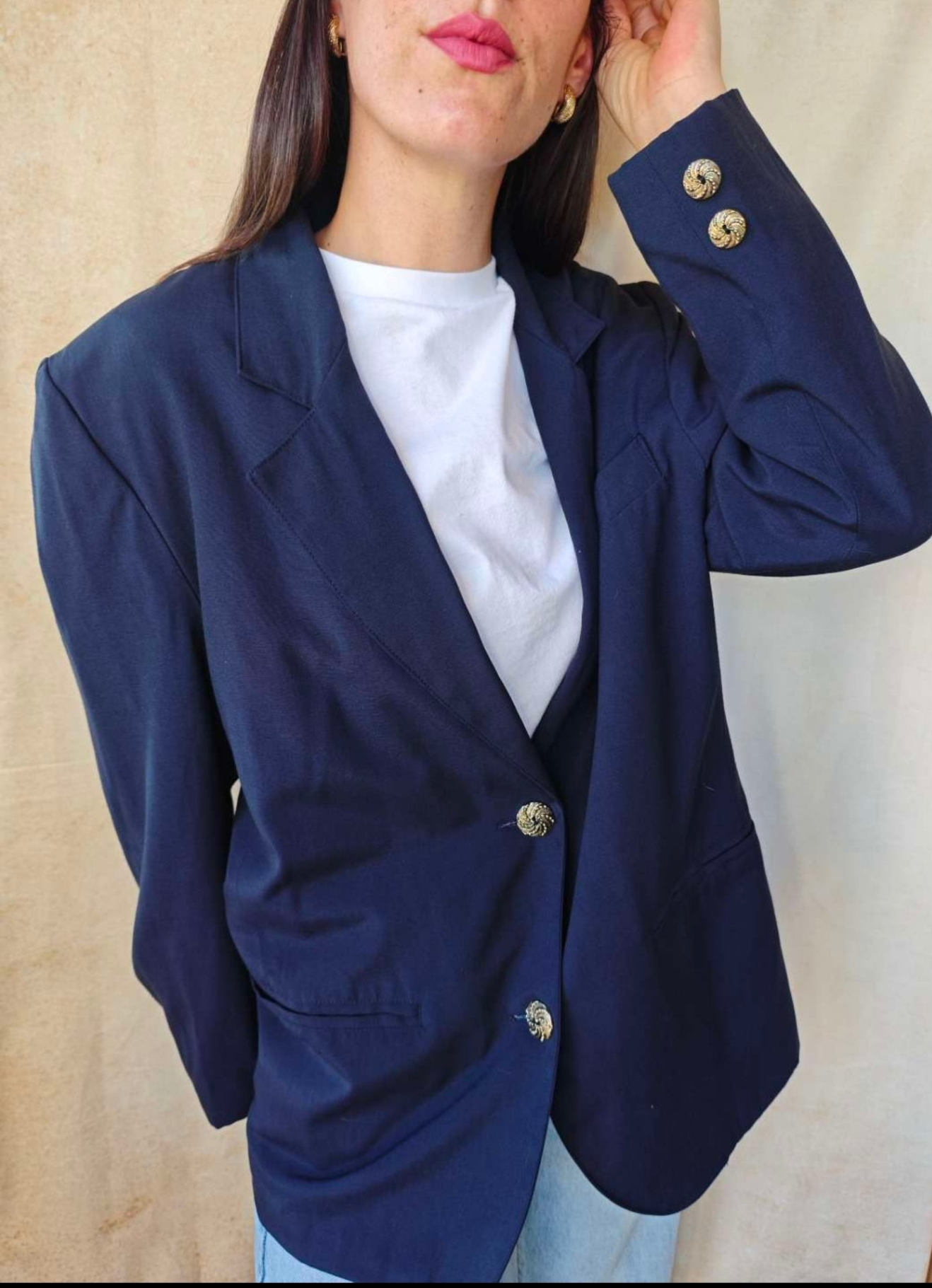 Blazer navy bottoni gioiello
