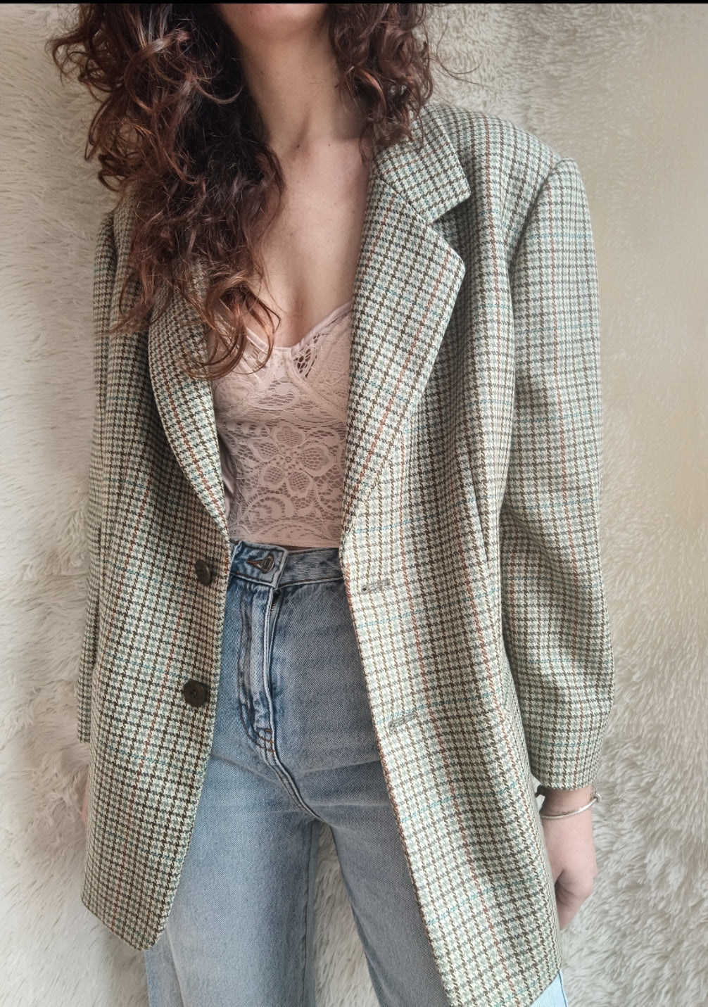 Blazer Vintage in Lana a Quadri
