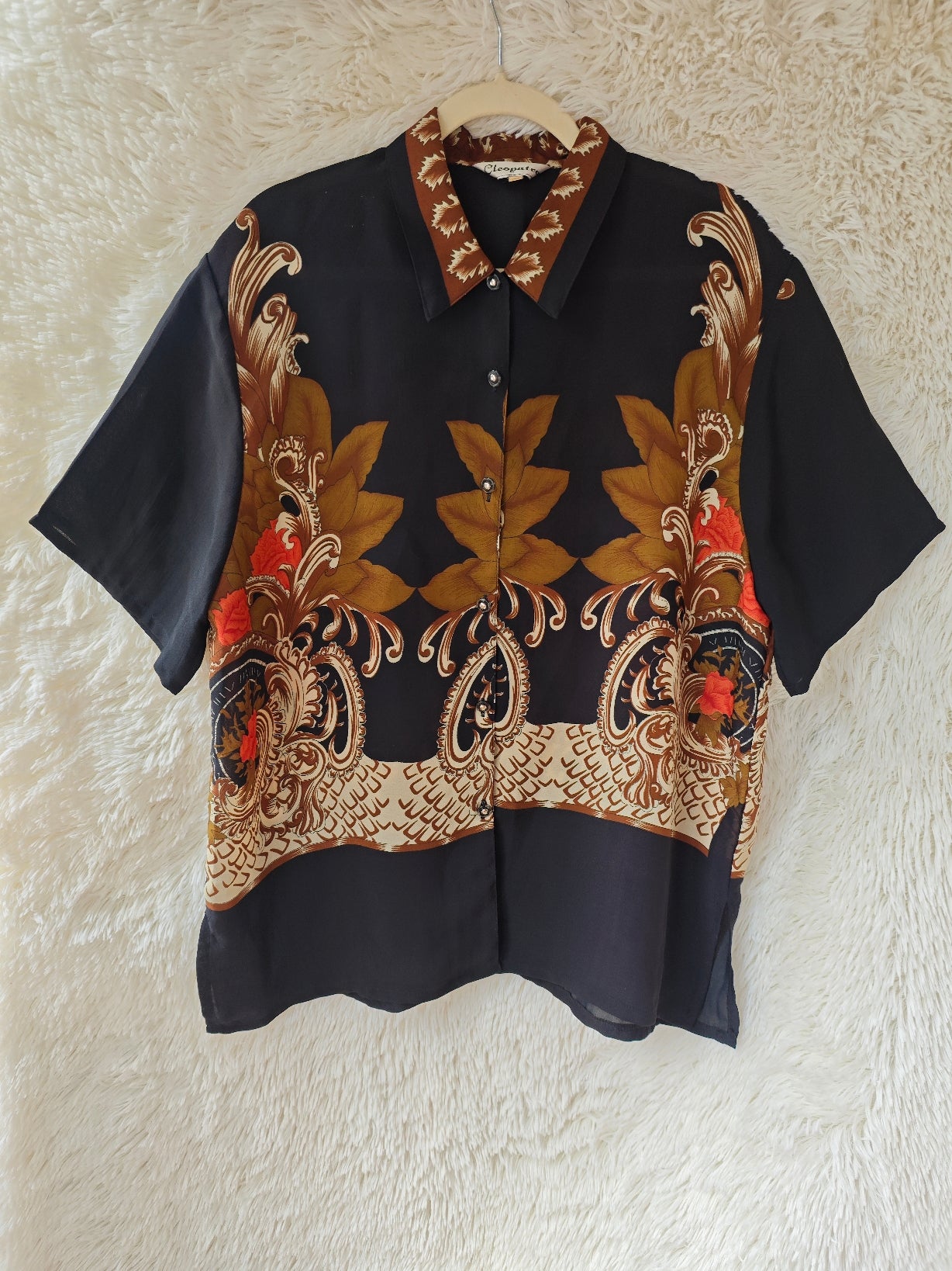 Camicia stile barroco bronzo & nero