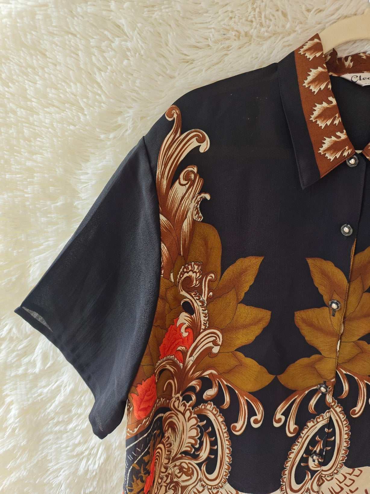 Camicia stile barroco bronzo & nero