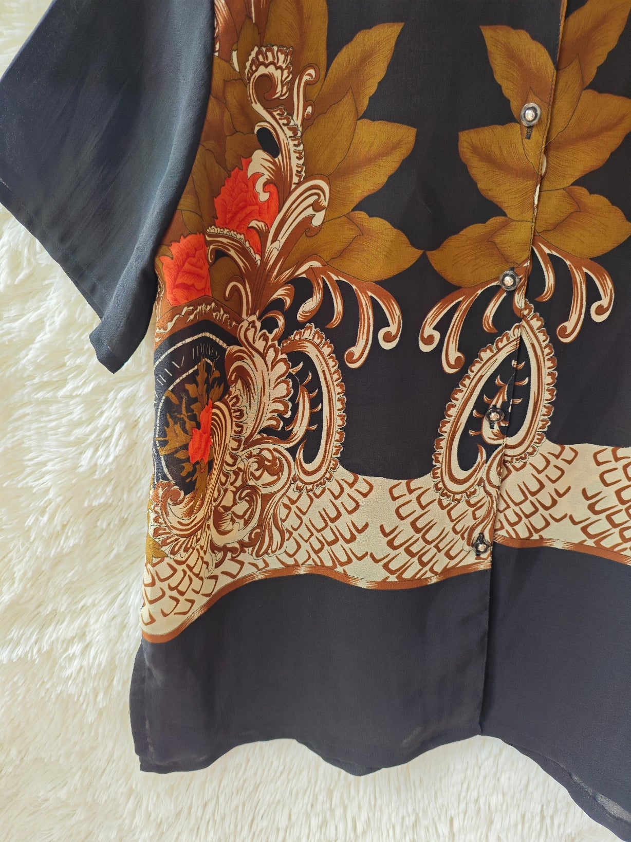 Camicia stile barroco bronzo & nero