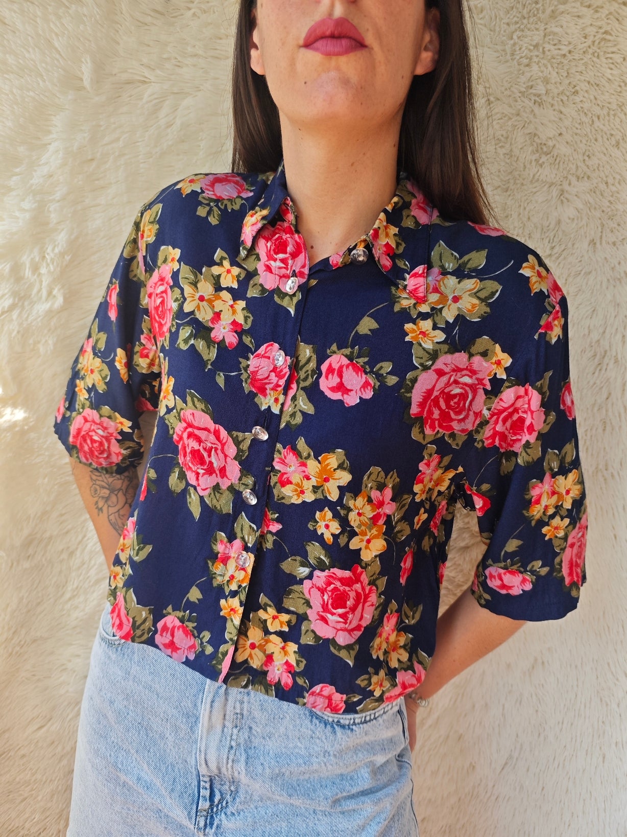Camicia floreale 100% viscosa