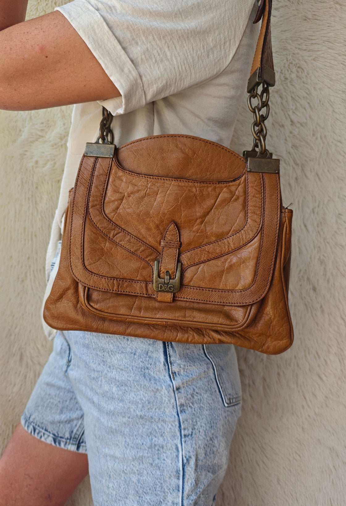 Vintage D&G – Borsa in pelle cammello