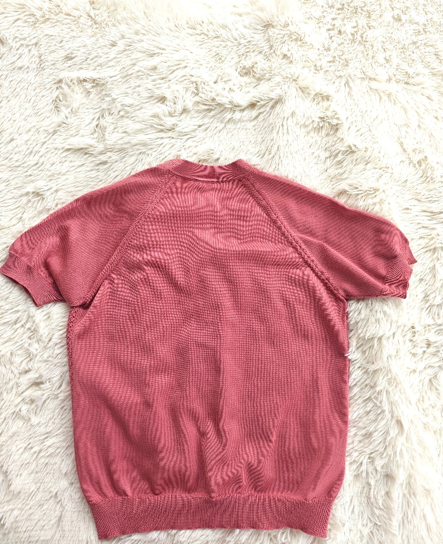 Cardigan rosa traforato