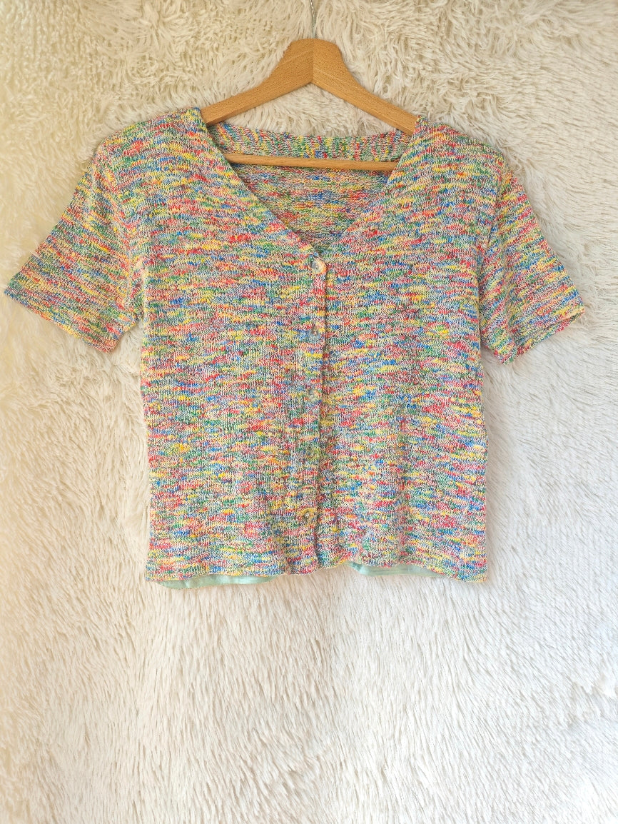 Cardigan multicolor in maglia leggera