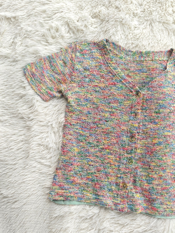 Cardigan multicolor in maglia leggera
