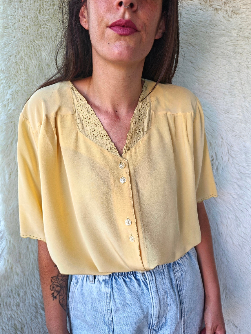 Blusa seta giallo pastello