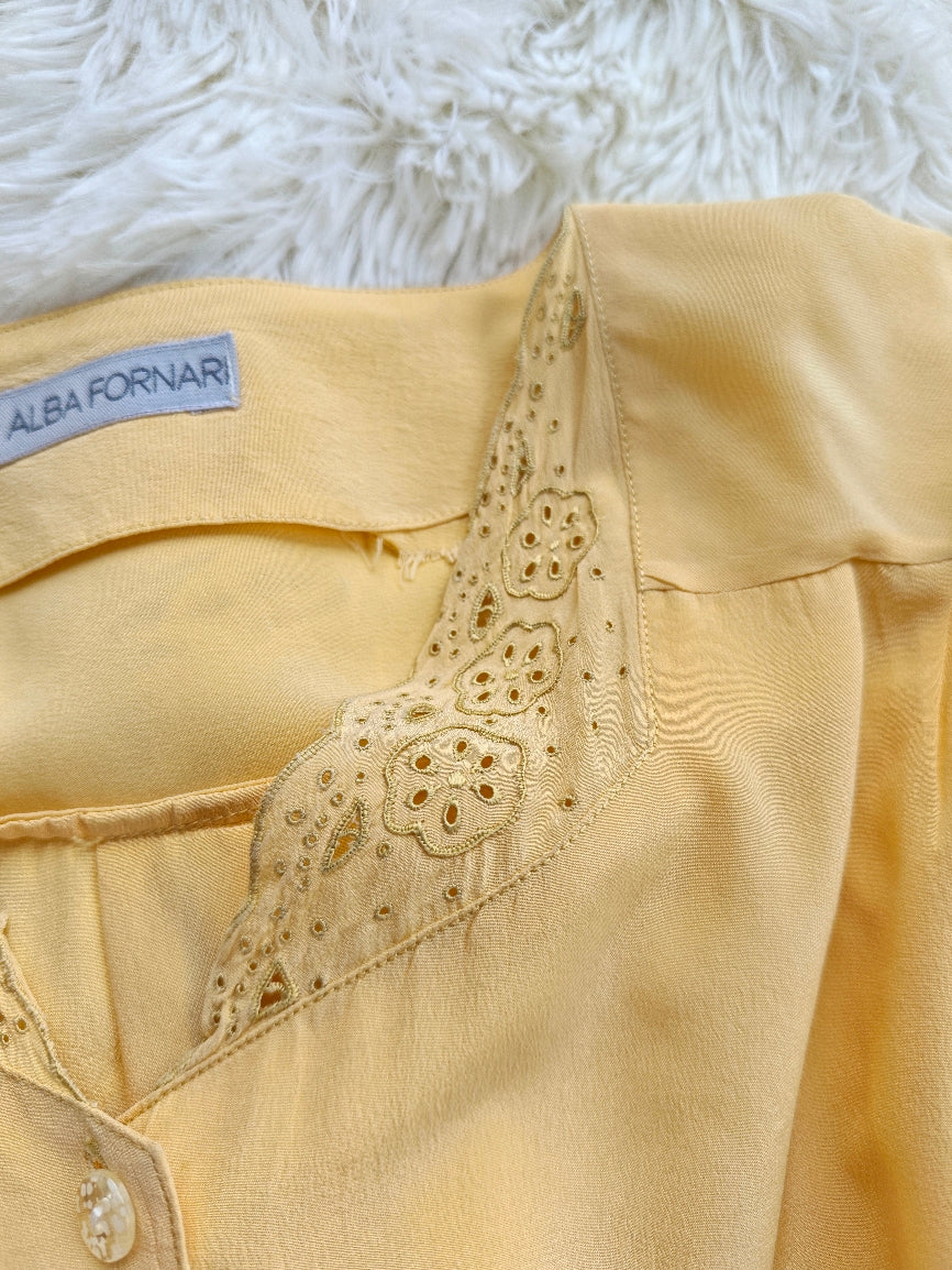 Blusa seta giallo pastello