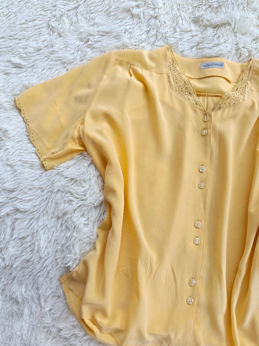 Blusa seta giallo pastello