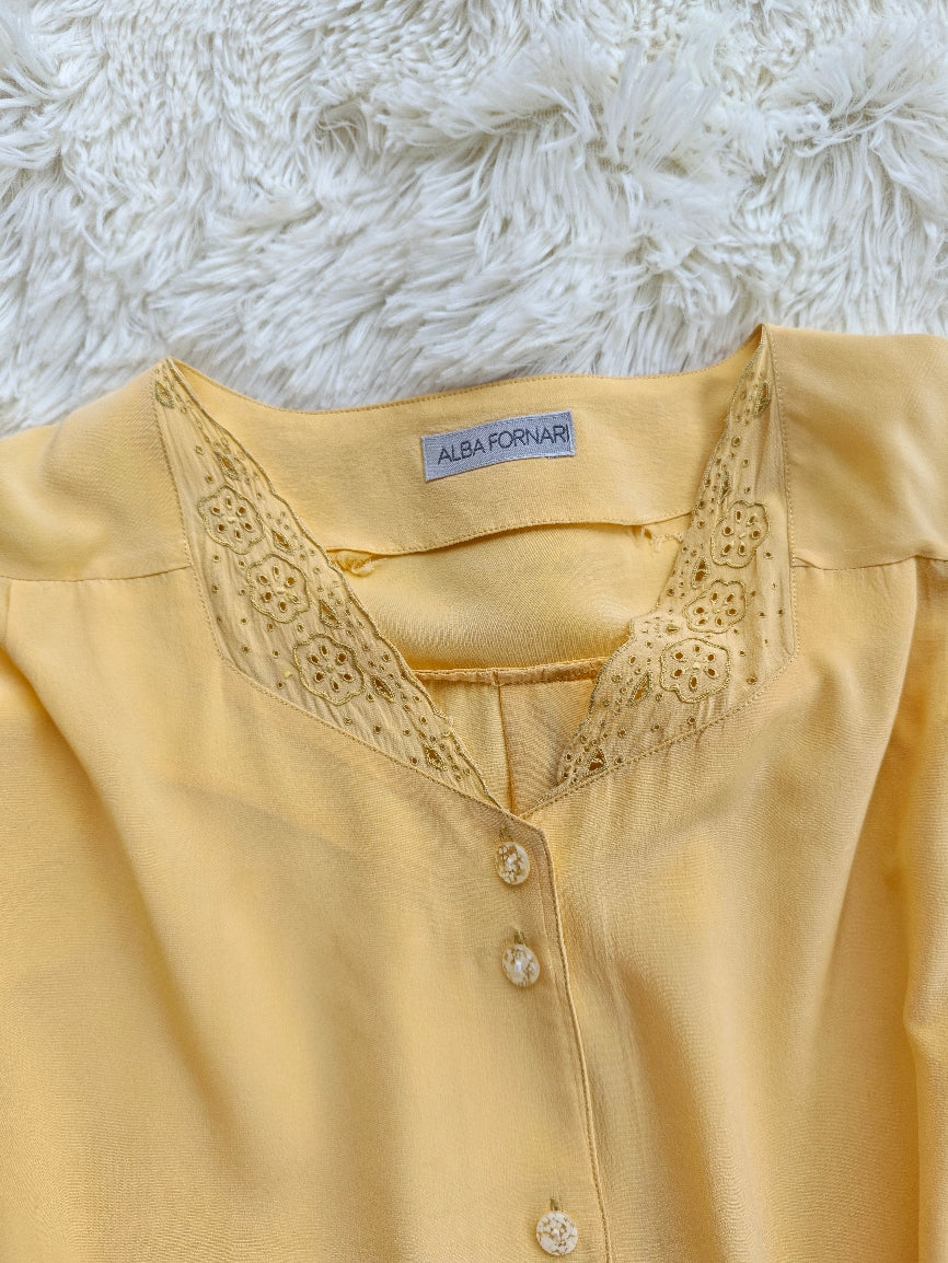 Blusa seta giallo pastello