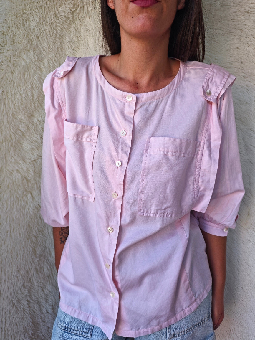 Camicia sartoriale rosa pastello