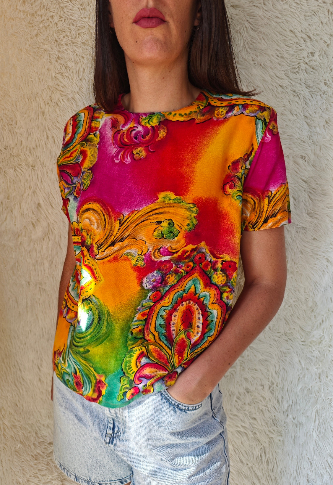 Blusa fantasia barocca multicolor