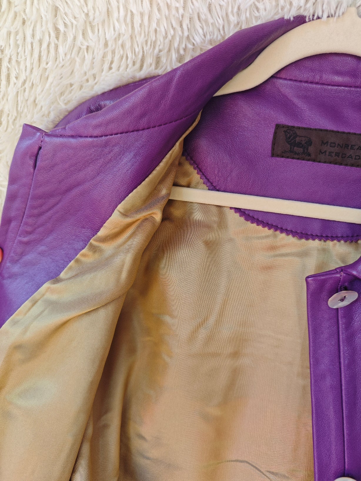 Giacca pelle viola '90