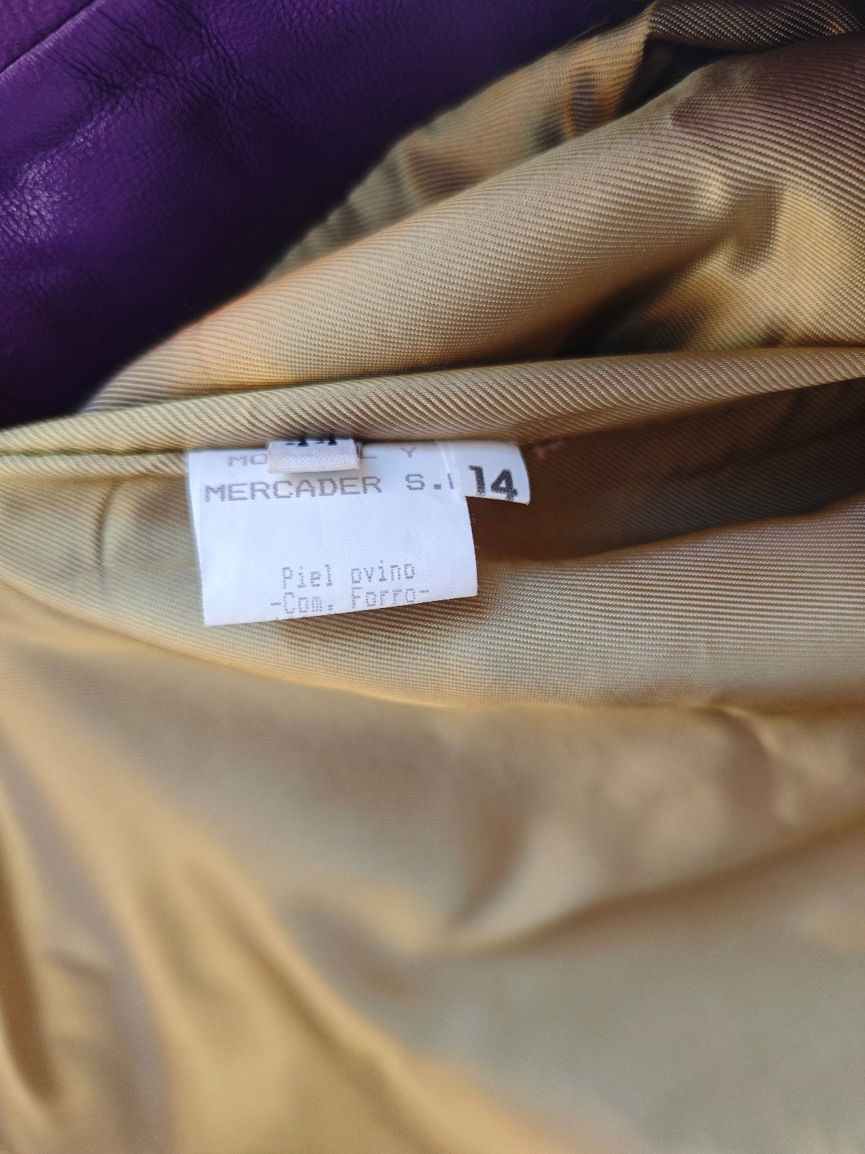 Giacca pelle viola '90