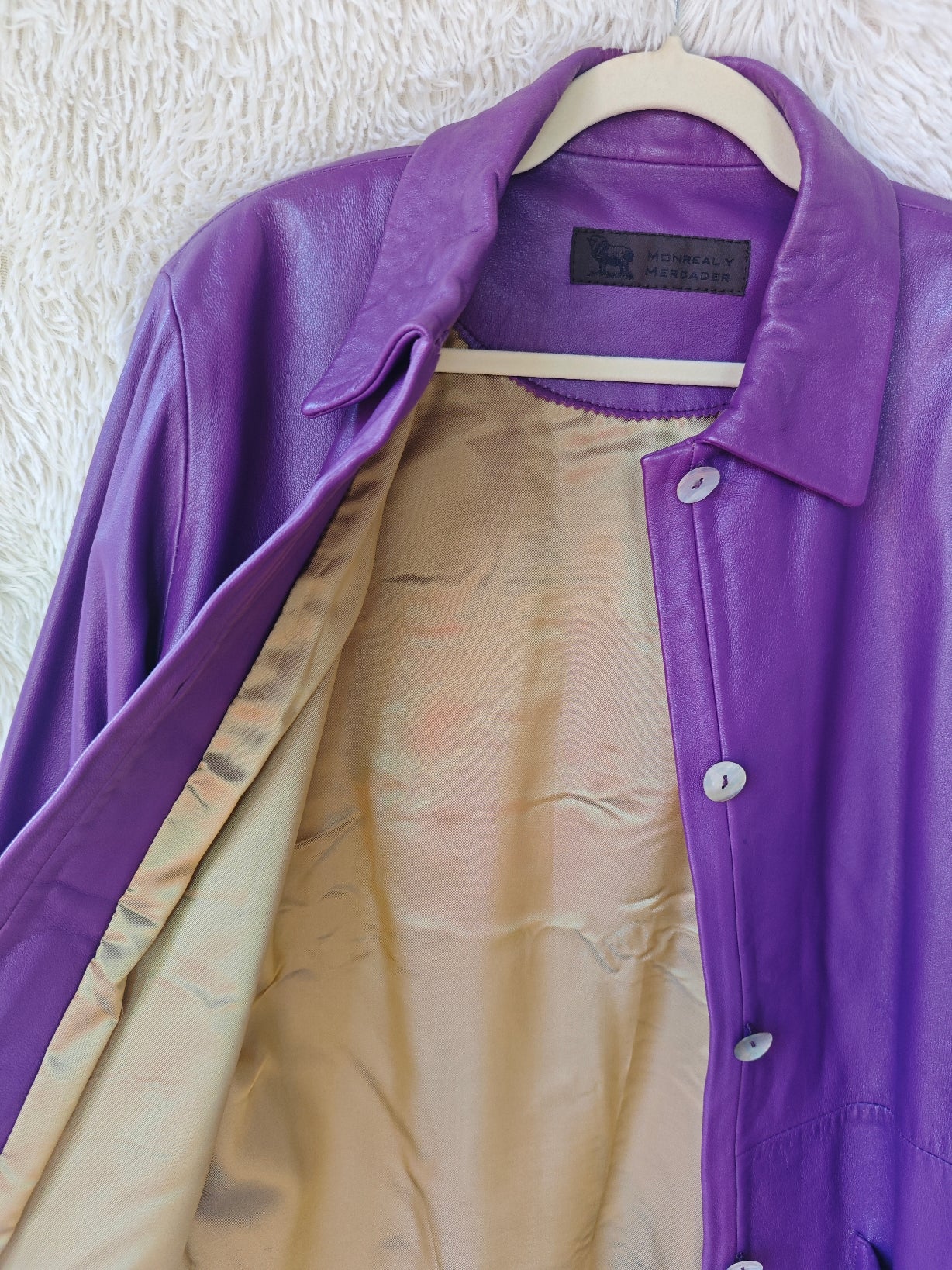 Giacca pelle viola '90