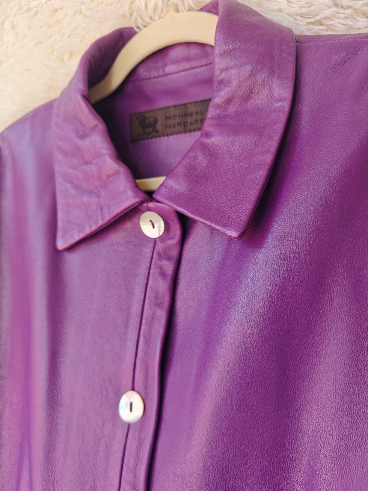 Giacca pelle viola '90