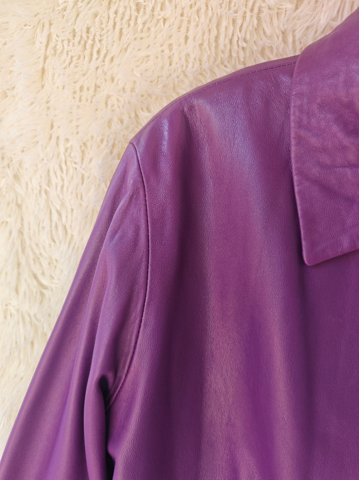 Giacca pelle viola '90