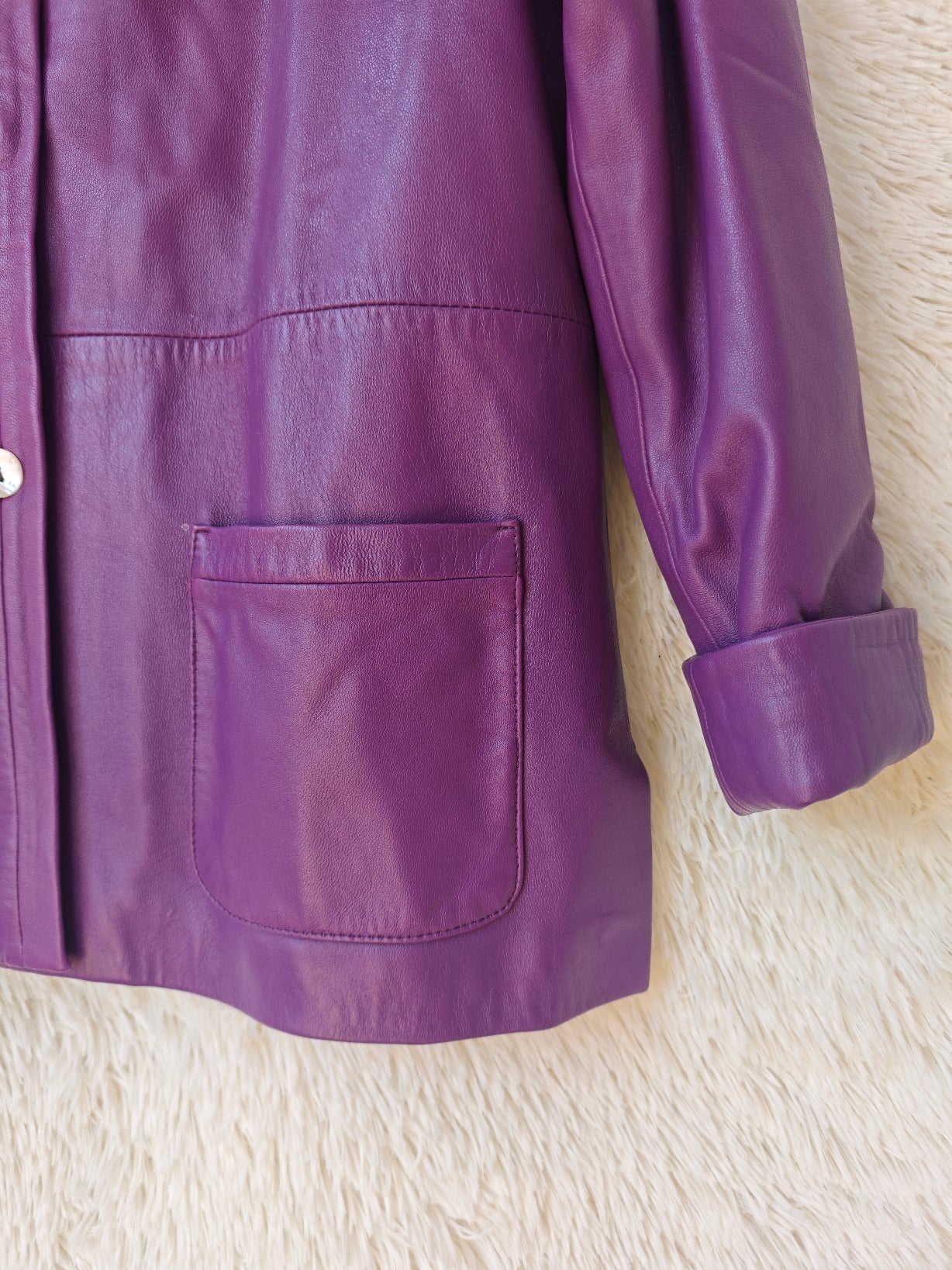 Giacca pelle viola '90