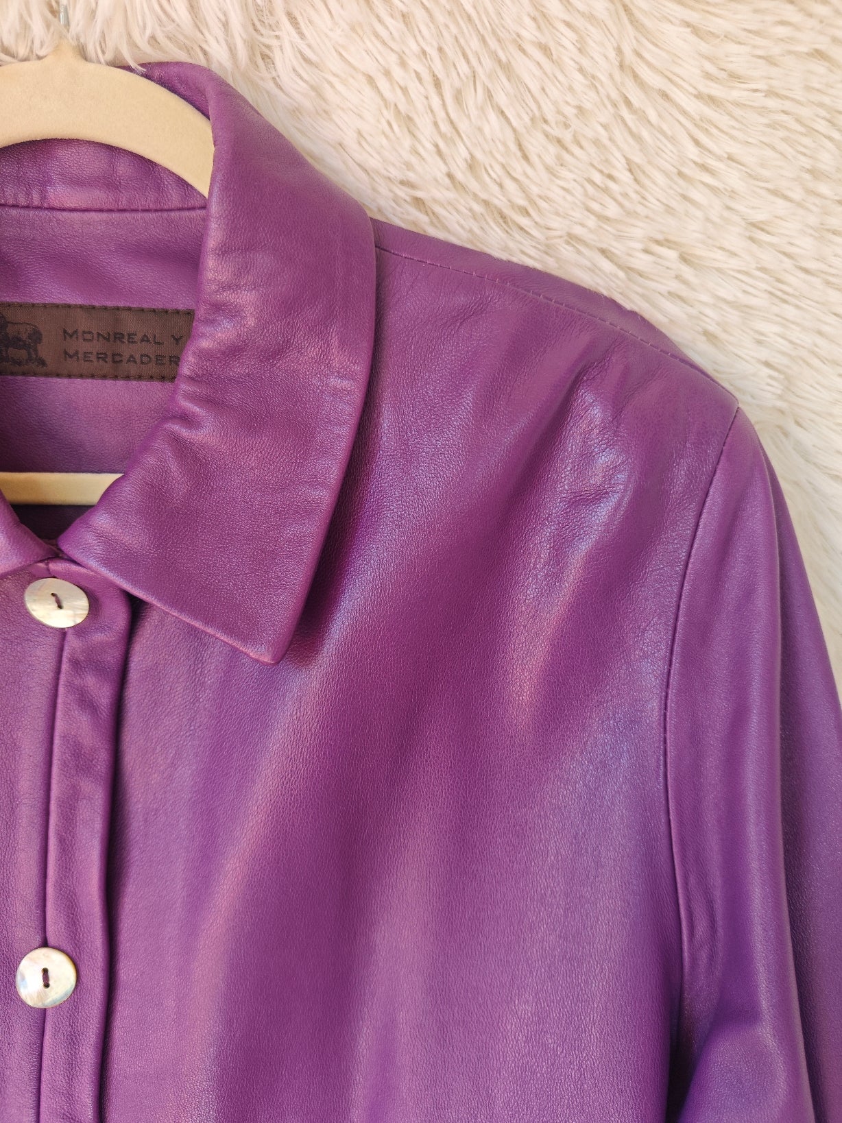 Giacca pelle viola '90