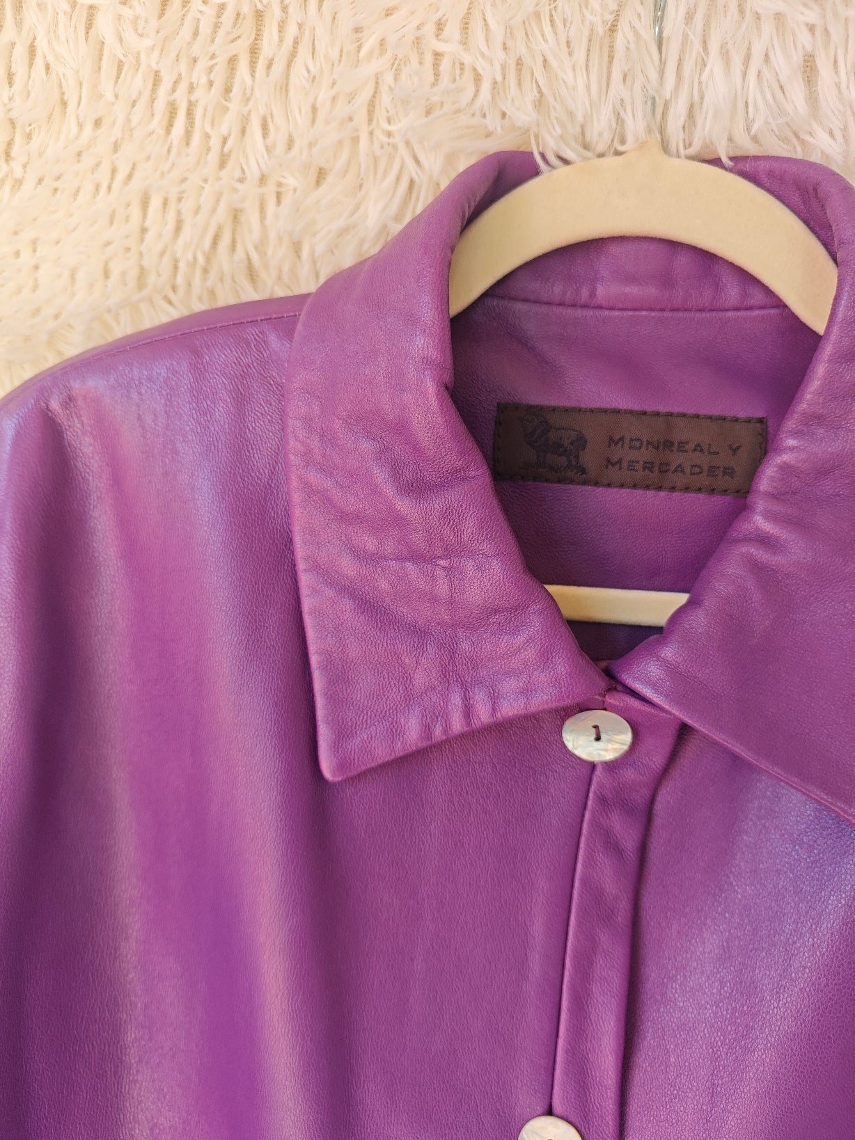 Giacca pelle viola '90