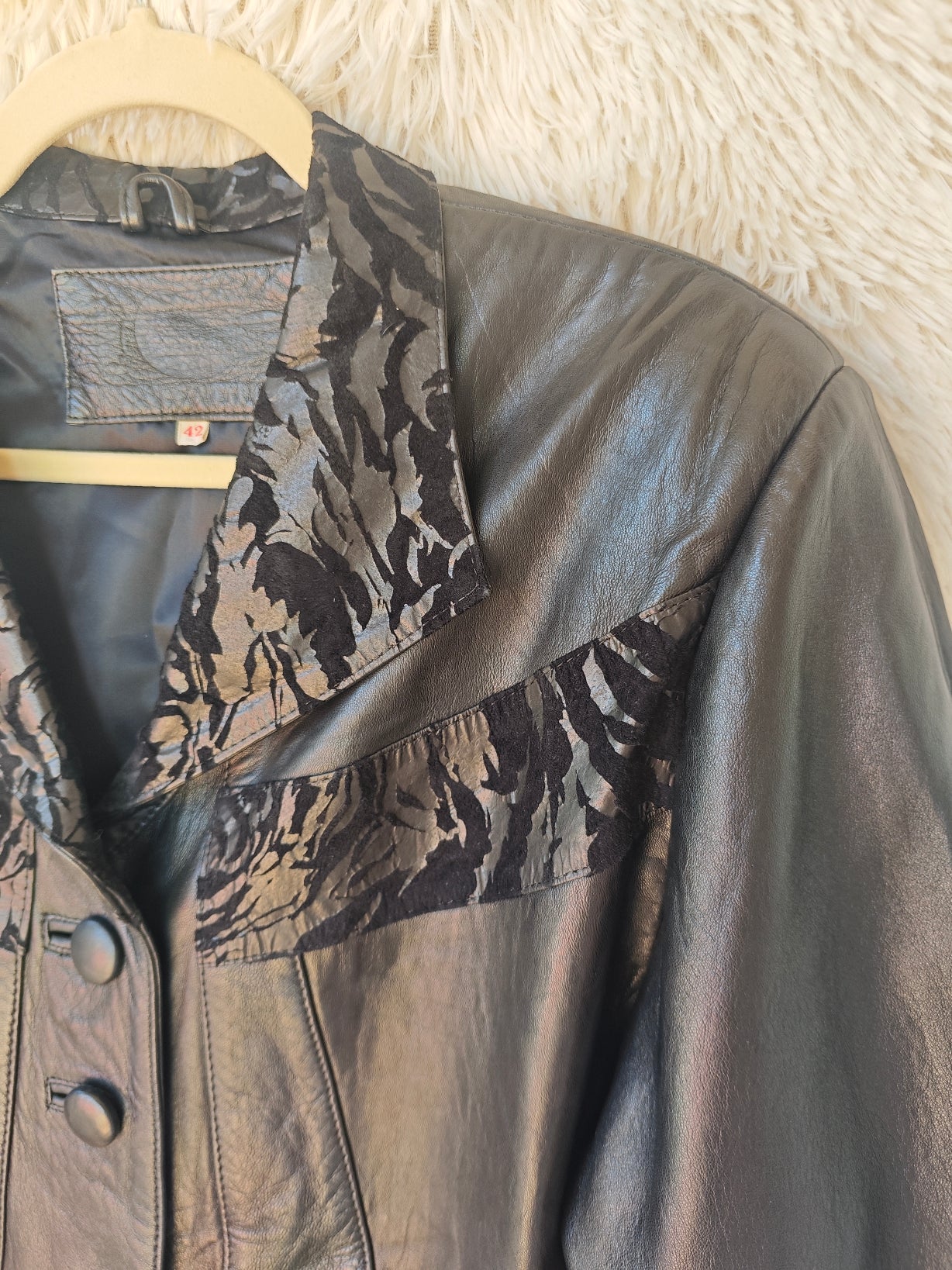 Giacca anni ’80 in pelle ovina
