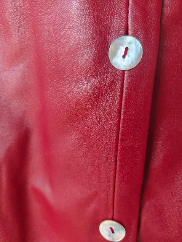 Giacca pelle bordeaux '90