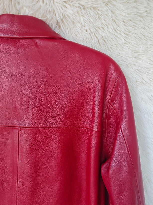 Giacca pelle bordeaux '90