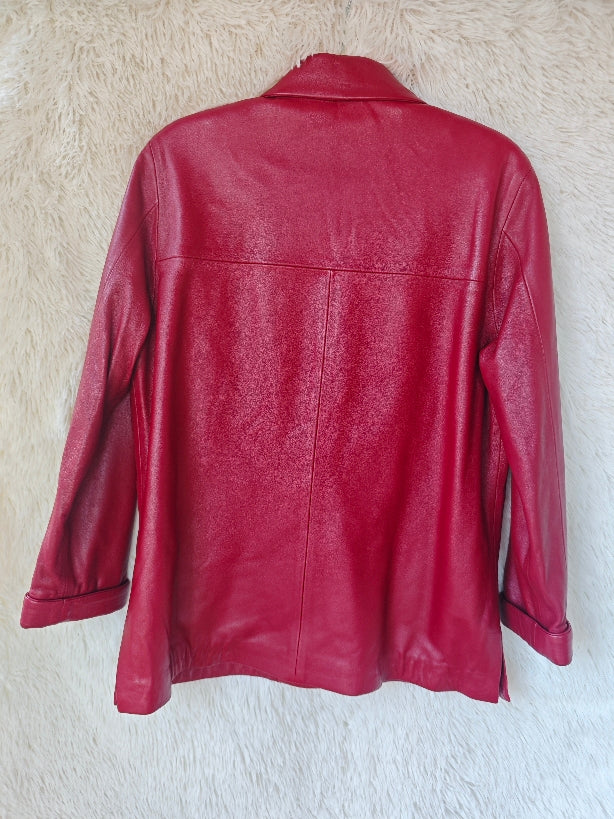 Giacca pelle bordeaux '90