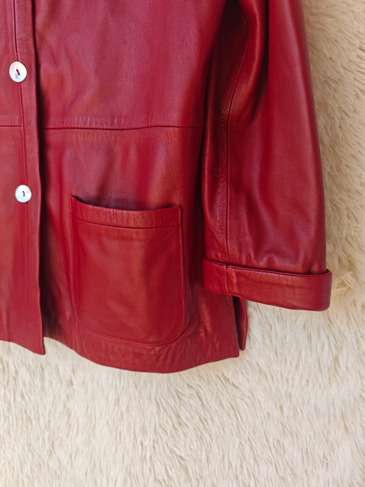 Giacca pelle bordeaux '90