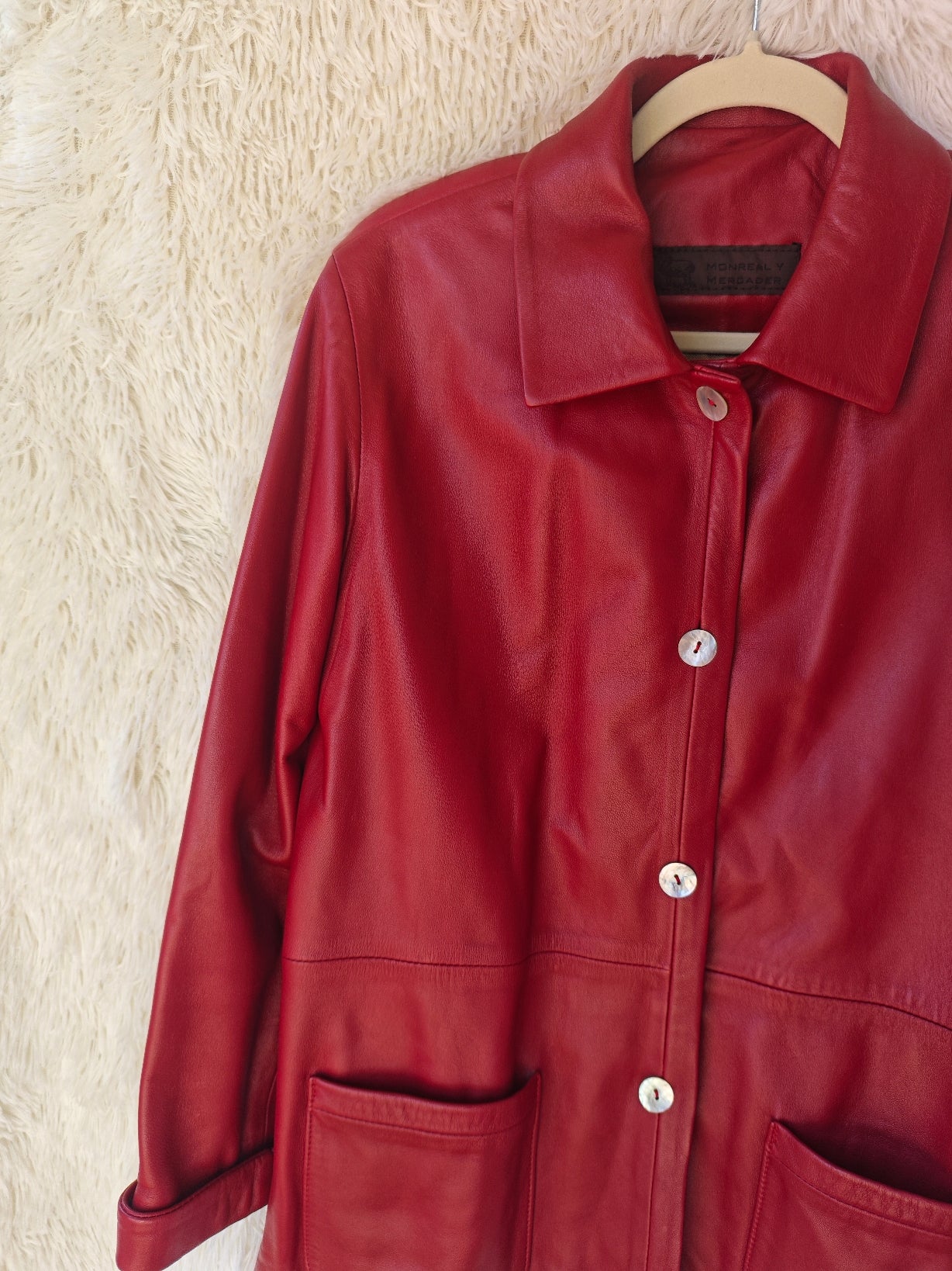 Giacca pelle bordeaux '90