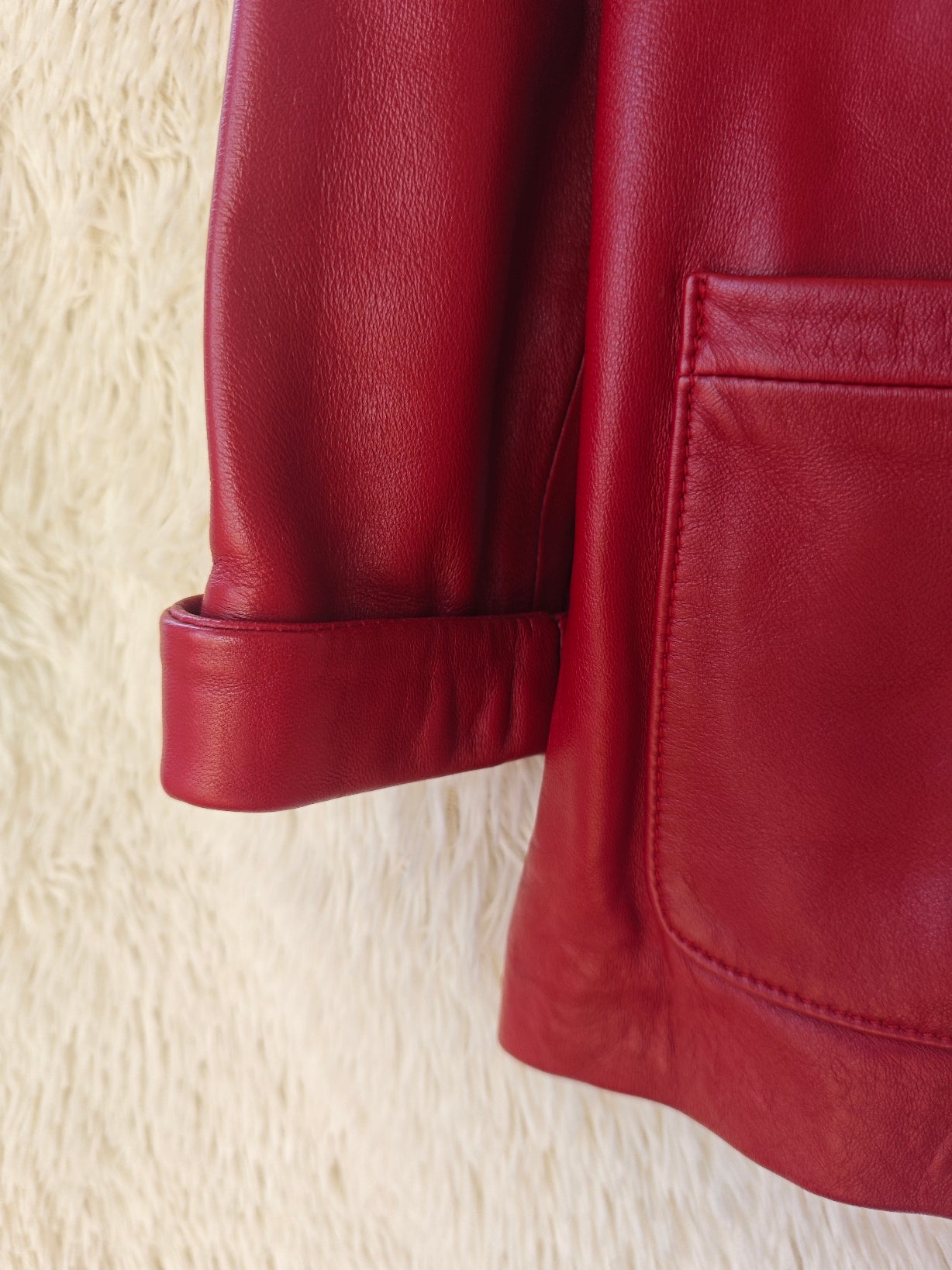 Giacca pelle bordeaux '90