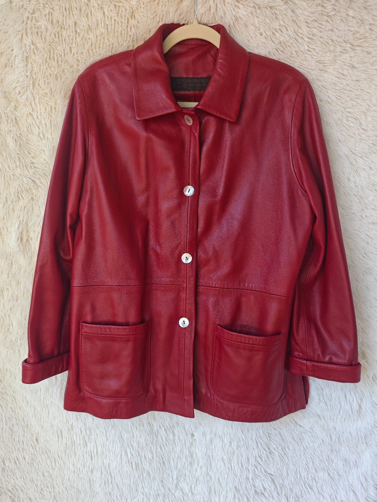 Giacca pelle bordeaux '90
