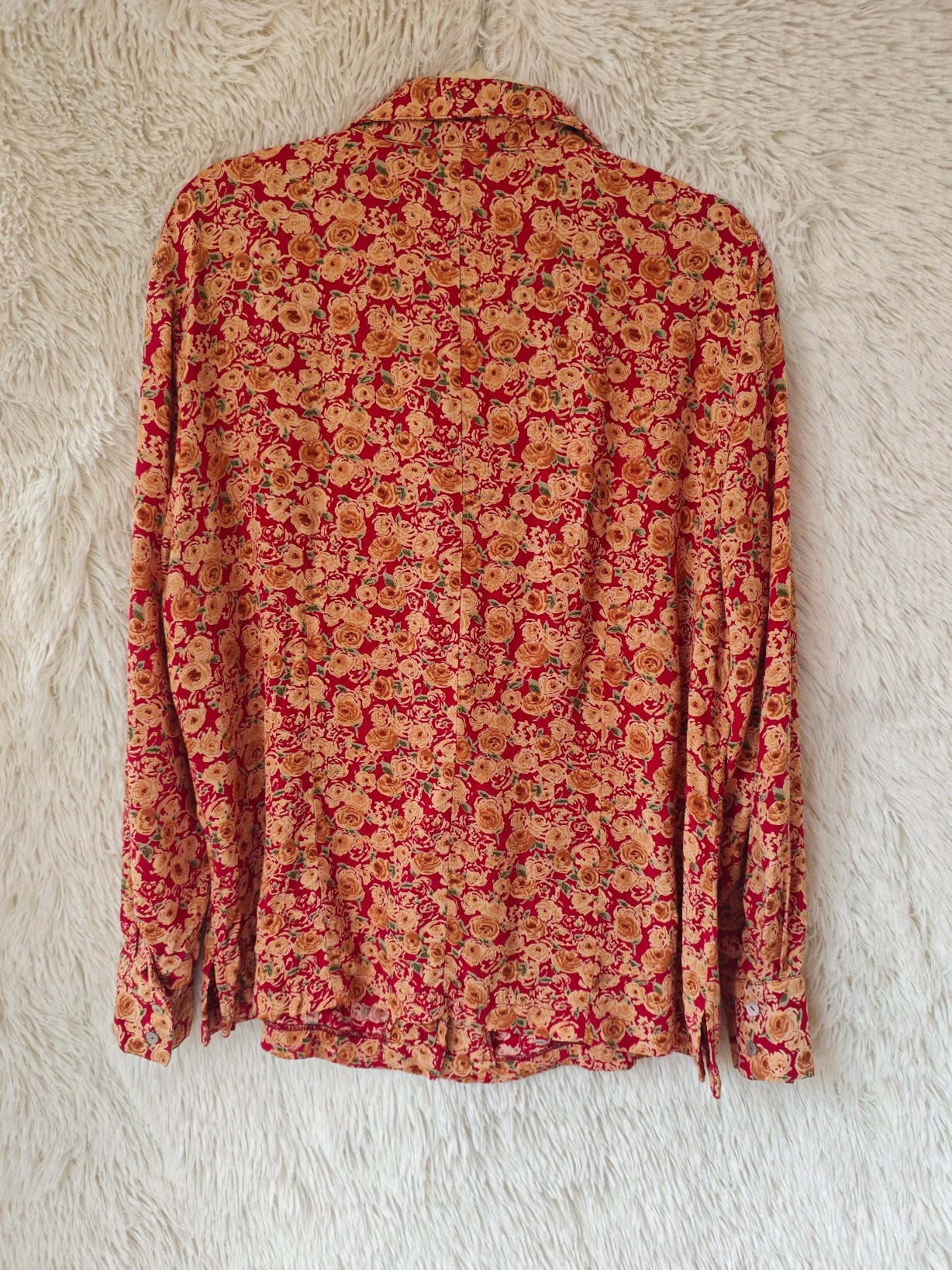 Camicia floreale rosso/arancio