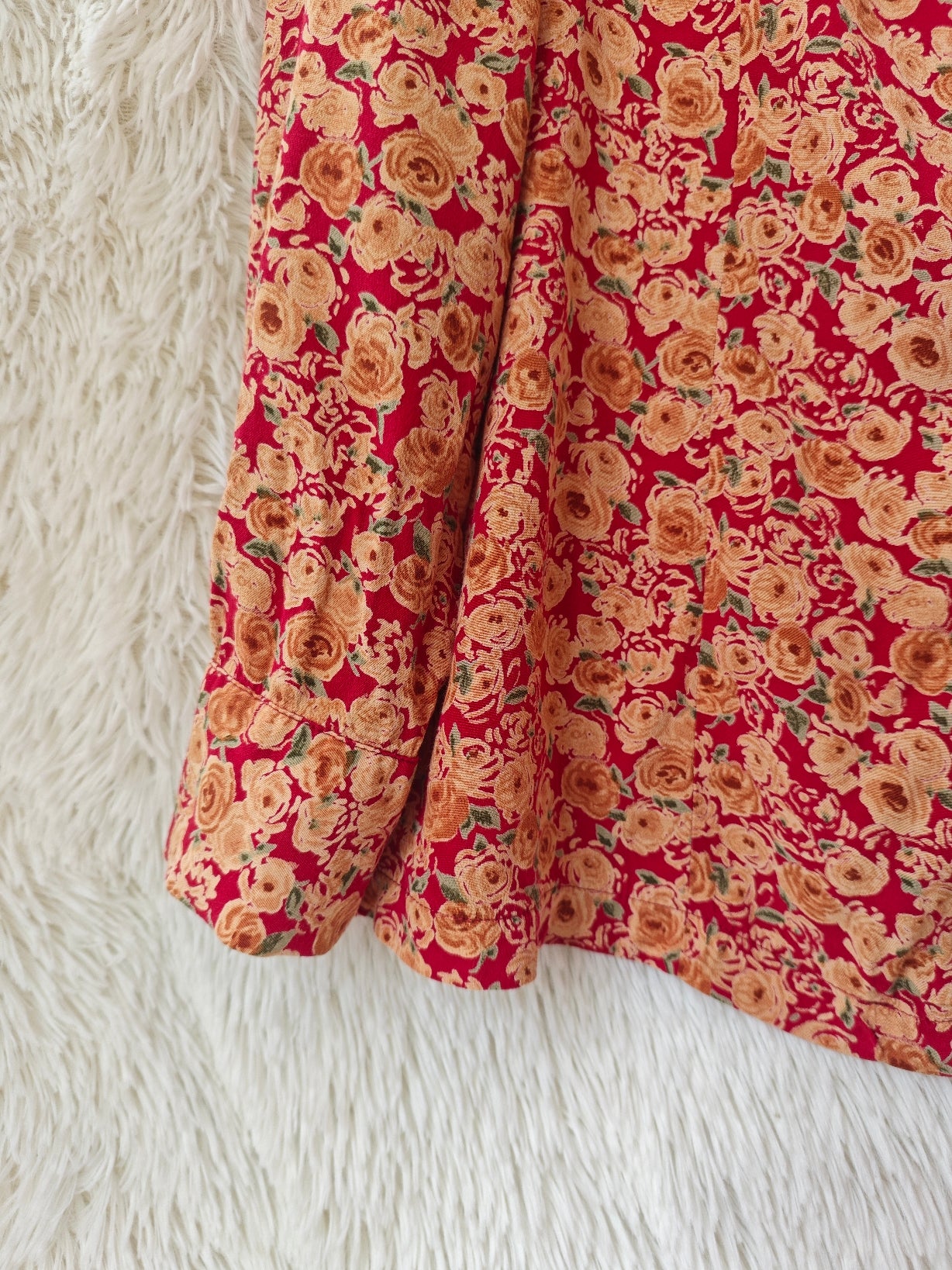 Camicia floreale rosso/arancio