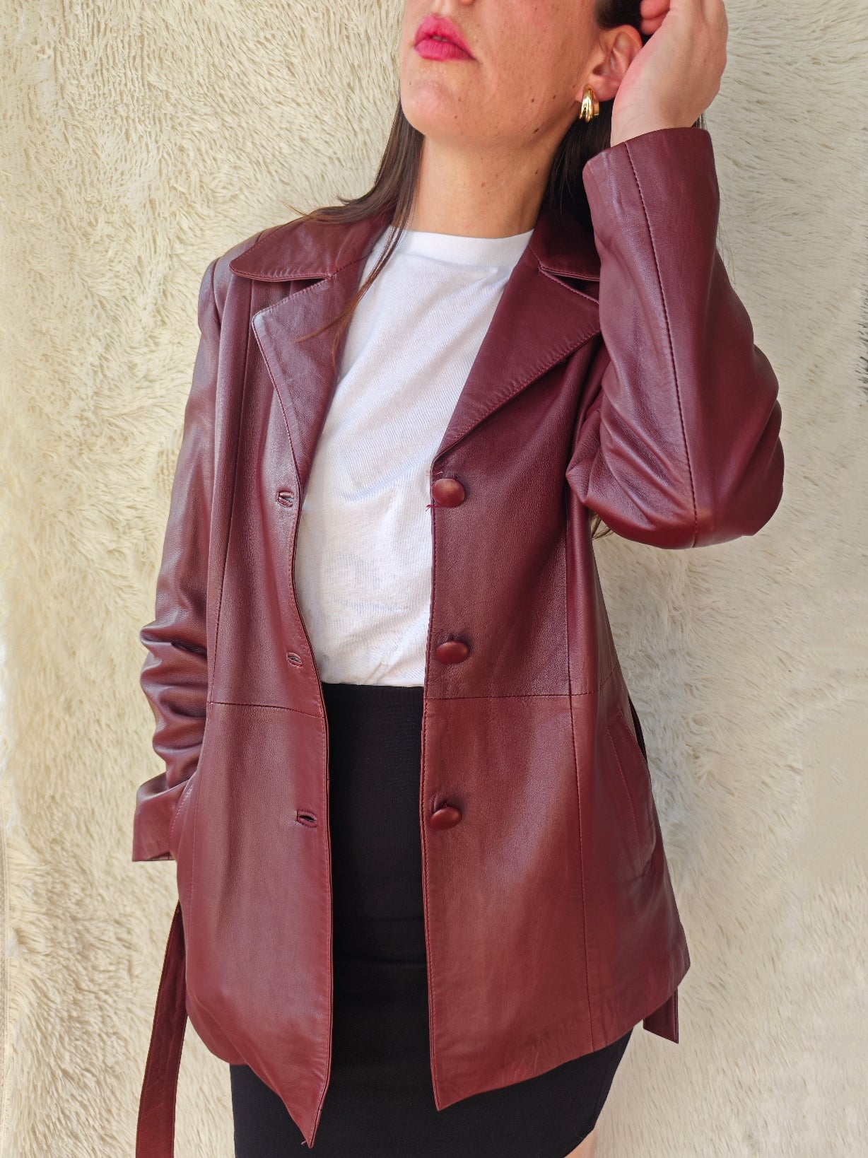 Giacca nappa Burgundy