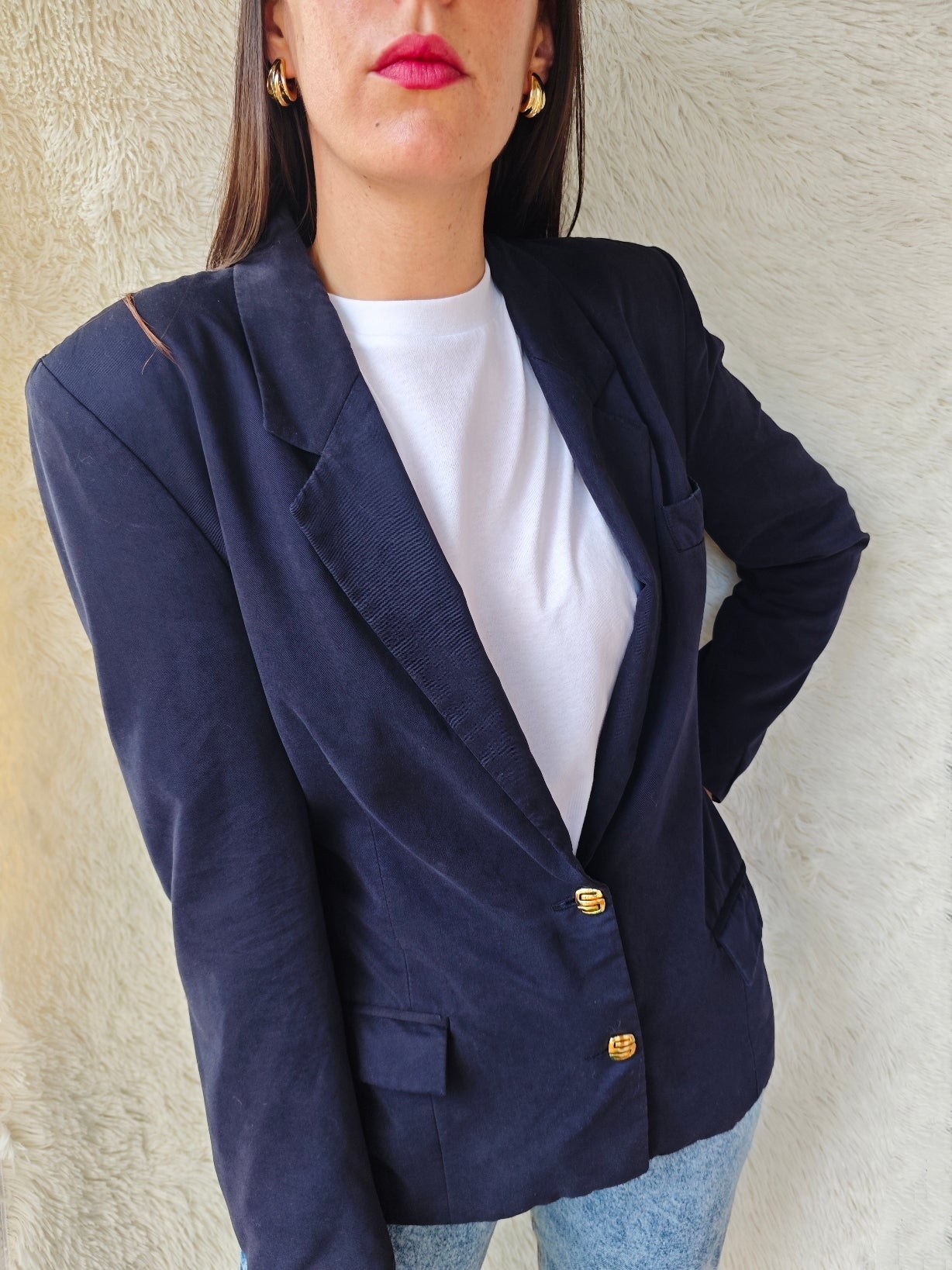Blazer navy bottoni gioiello