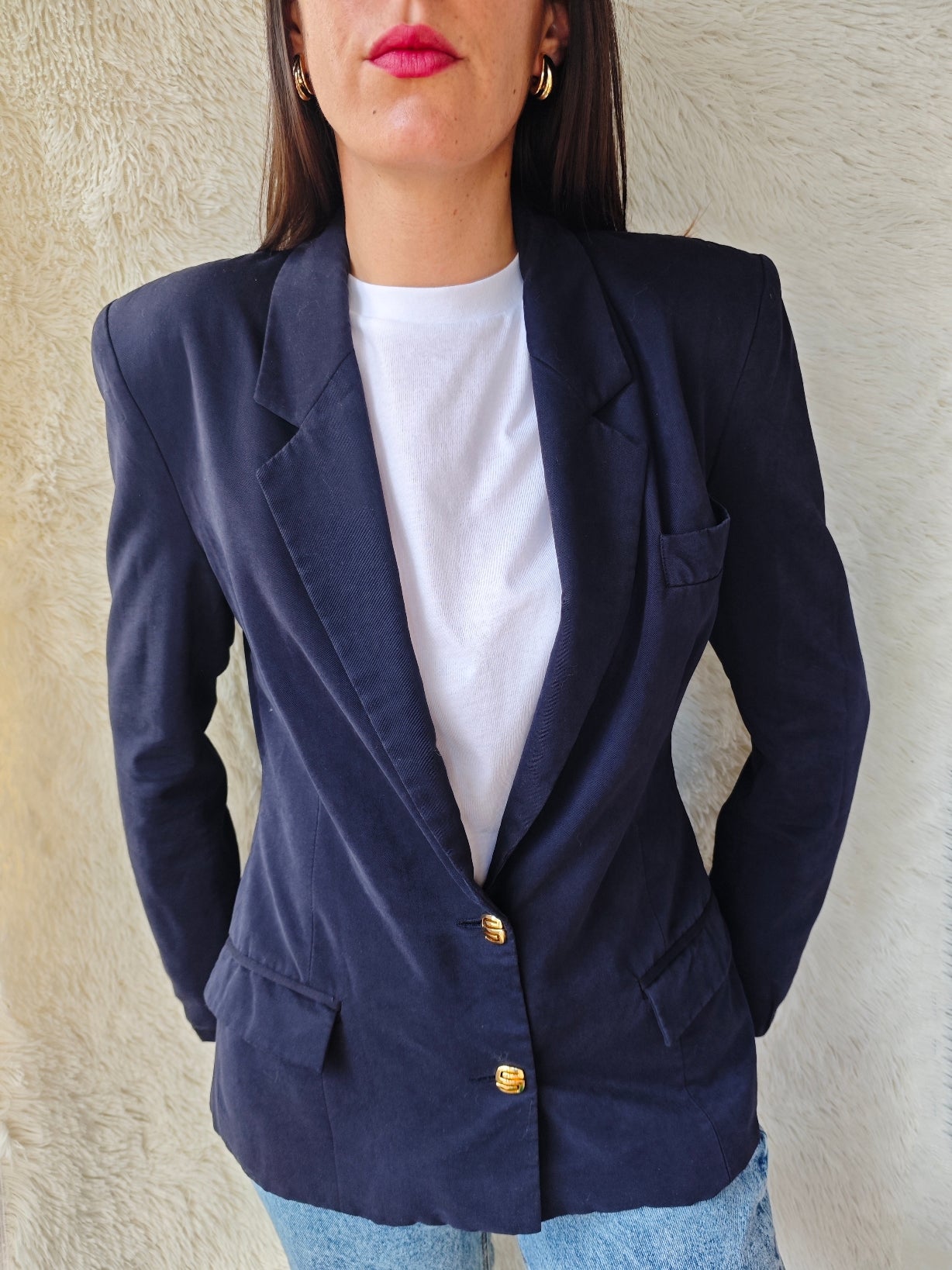 Blazer navy bottoni gioiello
