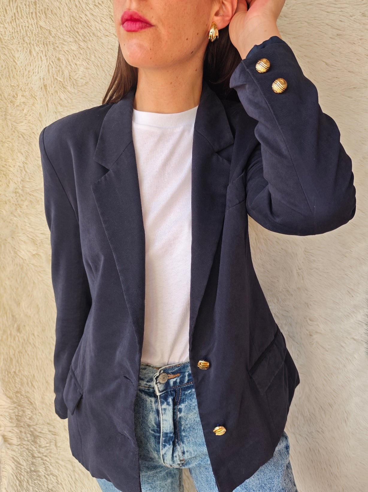 Blazer navy bottoni gioiello