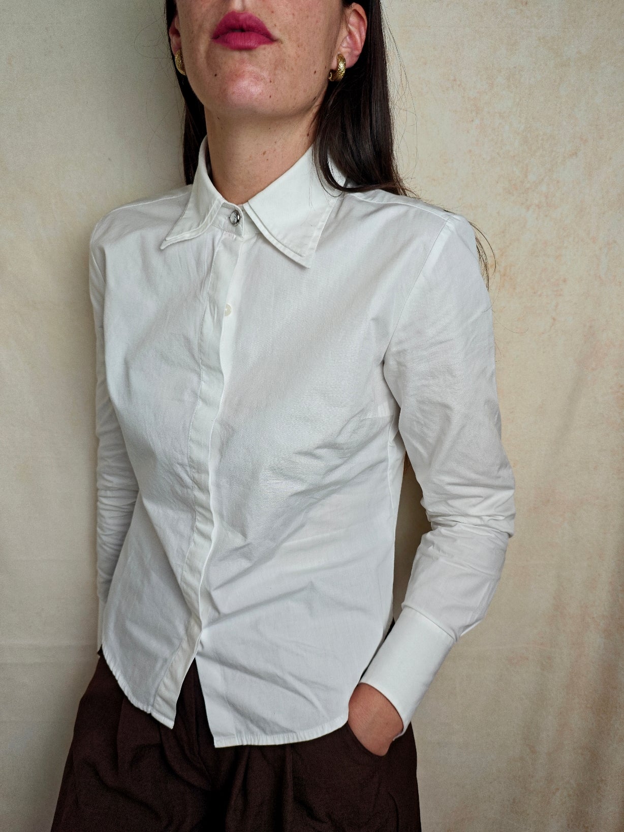 Camicia collo a punta larga