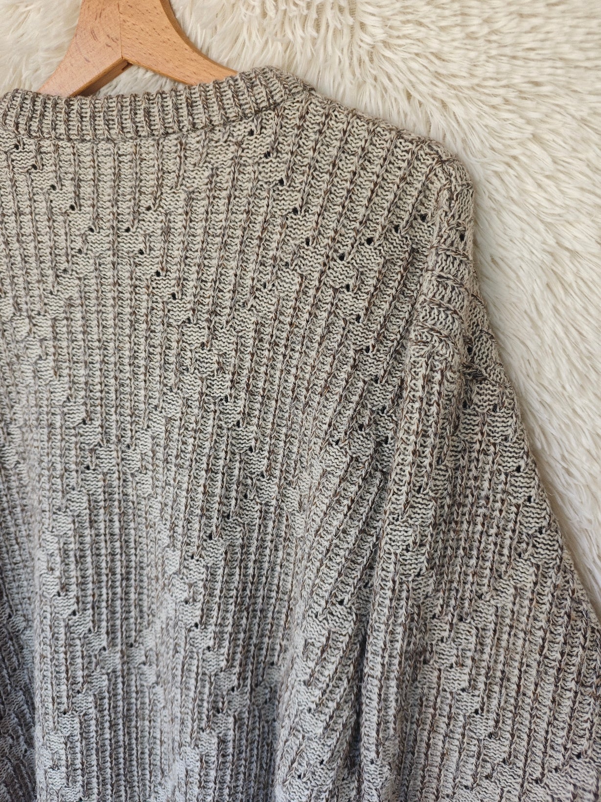 Maglione intrecciato beige