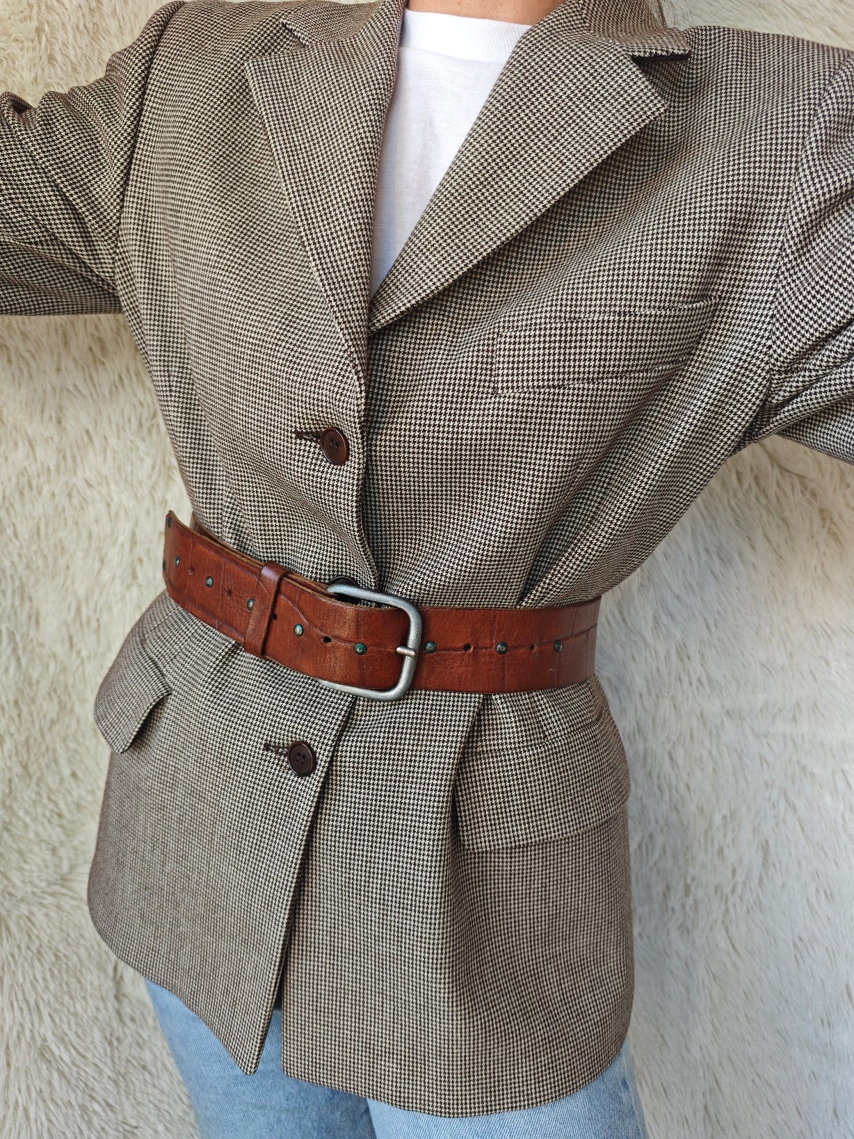 Cintura pelle marrone Cocco