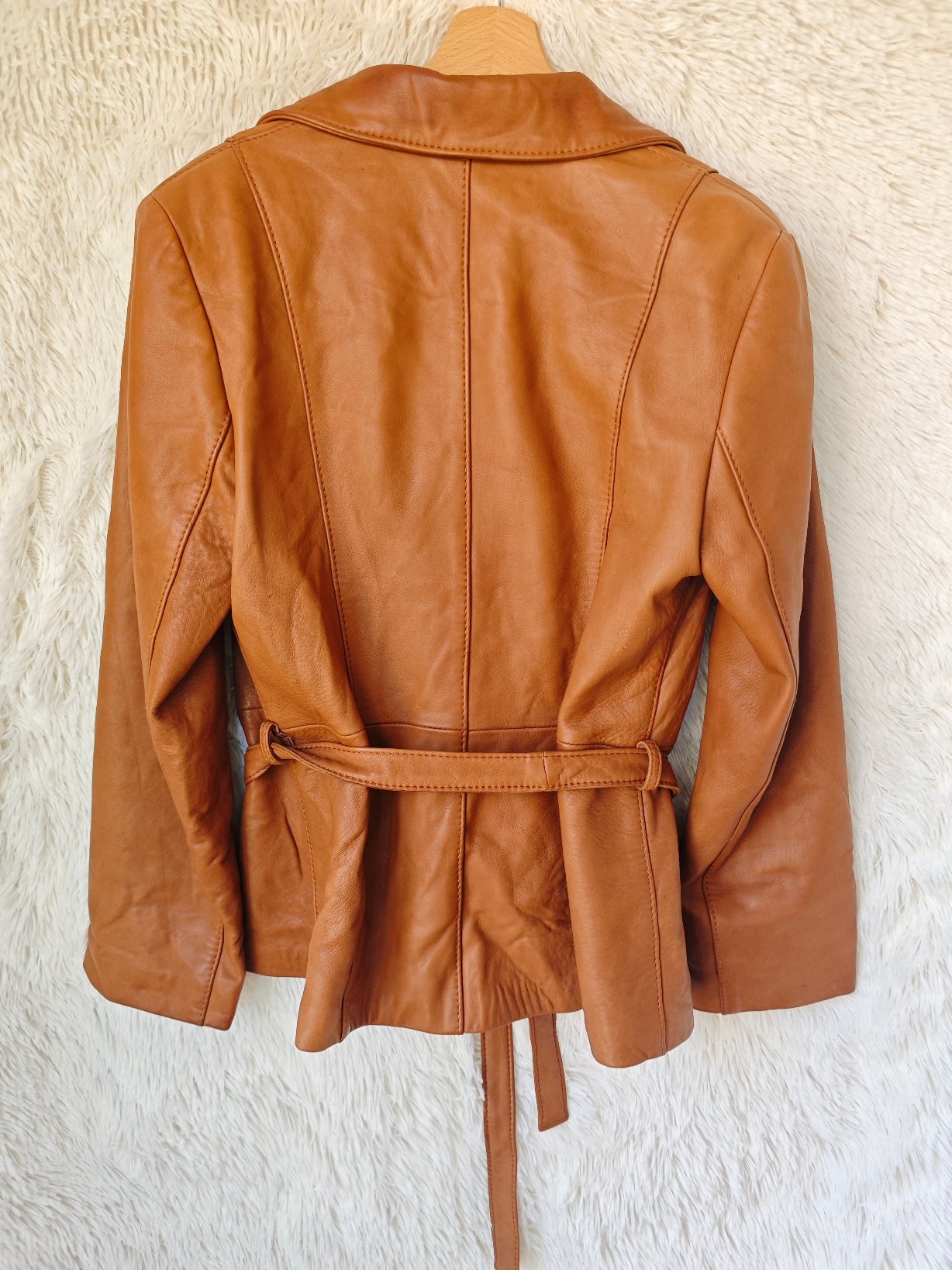 Giacca pelle caramello