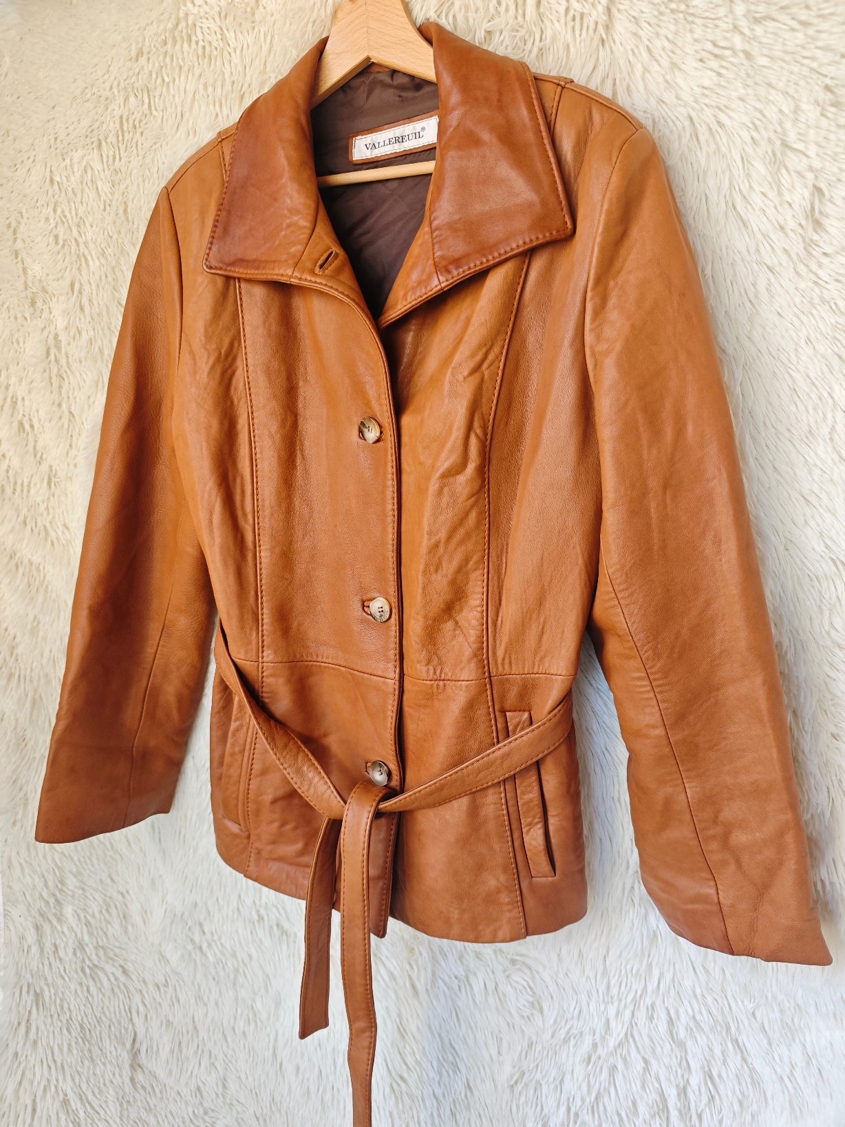 Giacca pelle caramello