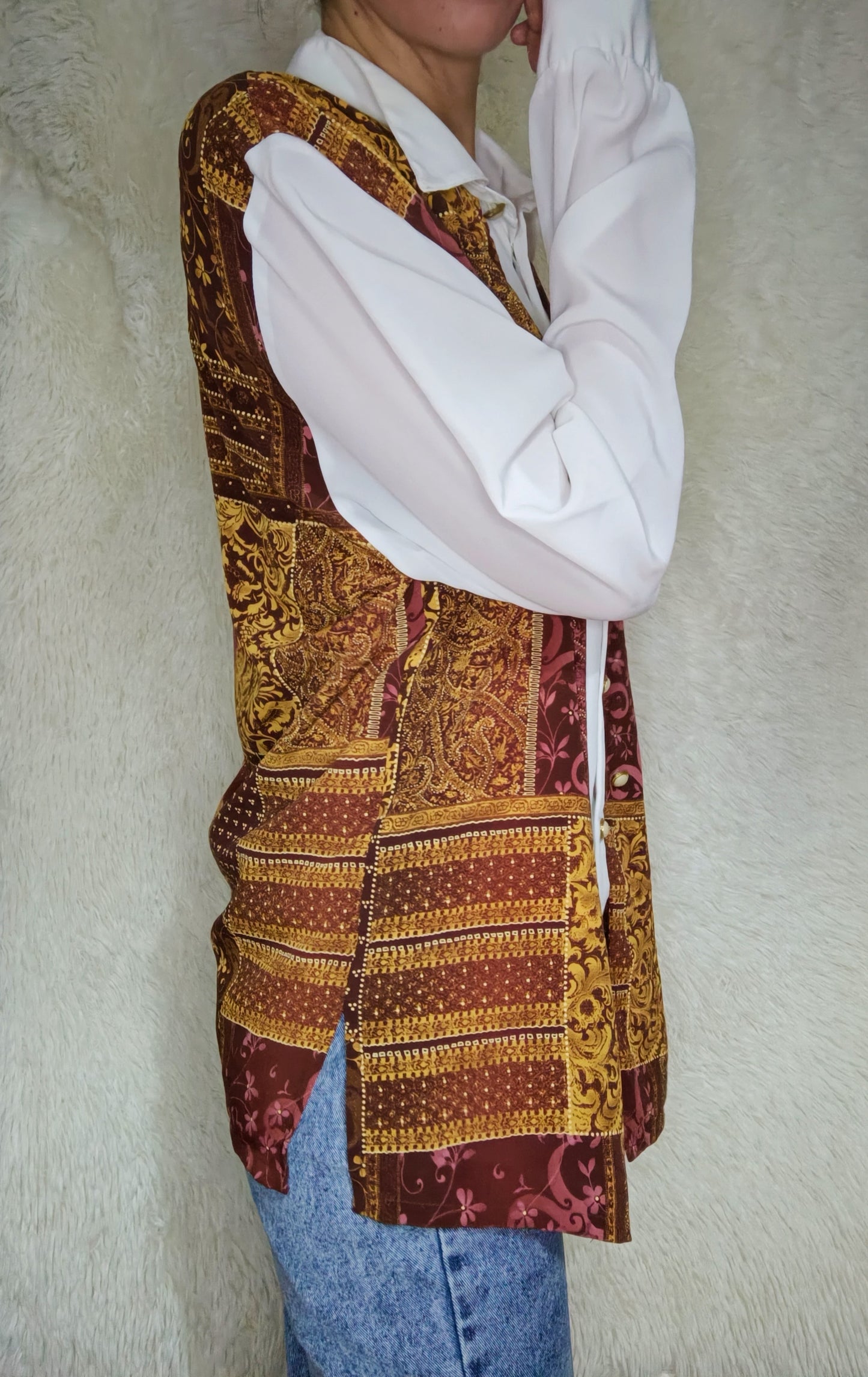 camicia vintage gilet damasco
