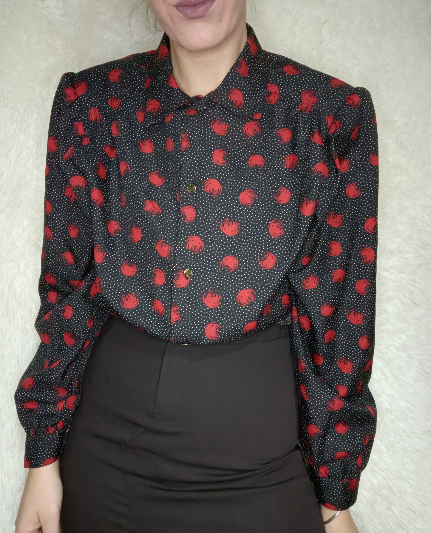 camicia vintage red spot