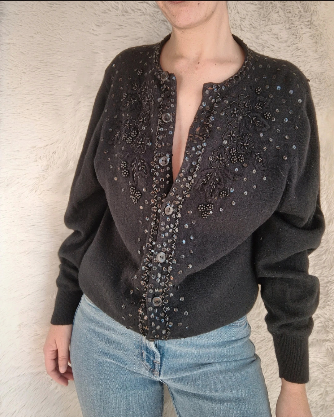 Cardigan lana angora