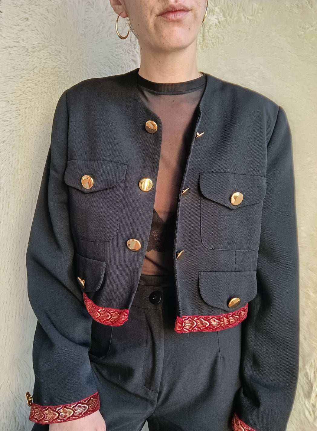 Blazer crop arabesco