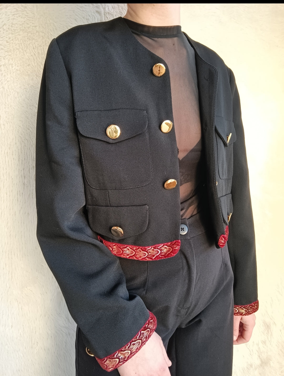 Blazer crop arabesco